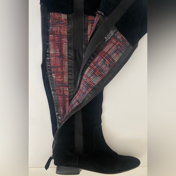 Libby Edelman Over The Knee Suede Boot Size 7 Black City Chic Classic Minimalist - Picture 13 of 14